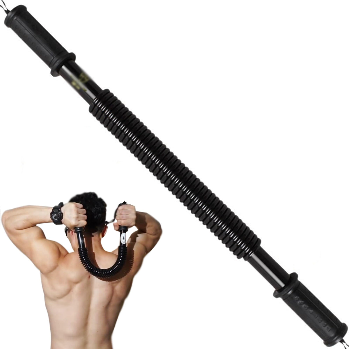 Power Twister Bar, 10kg-100kg Spring Expander, Portable Workout Equipment for Chest Workout, Shoulder, Forearm, Bicep and Arm(100kg)