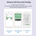 ATS886 Cordless Tattoo Transfer Stencil Printer - Portable Thermal Copier Machine - Rechargeable 1200mAh Battery - Compatible with Android iOS and PC - 1.09 lbs (White)