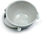 Stoneware Pottery Batter Bowls, 3-Piece Nesting Set, French Blue Glaze