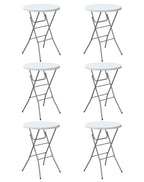32" Round Folding Table, HDPE Top & Metal Frame, 2 Pack, White