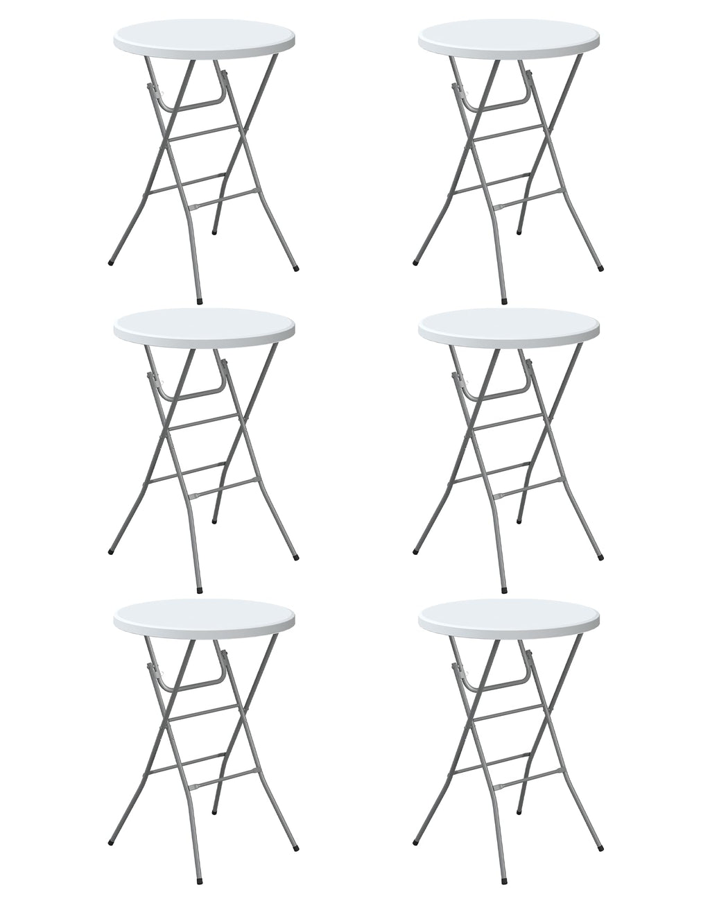 24" Round Folding Table, Plastic Bar Height Tables for Parties Black