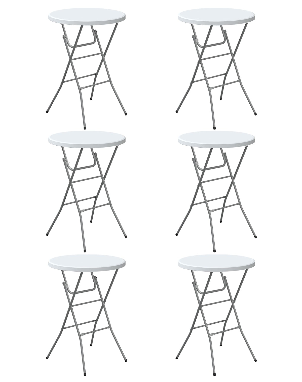 24" Round Folding Table, Plastic Bar Height Tables for Parties Black