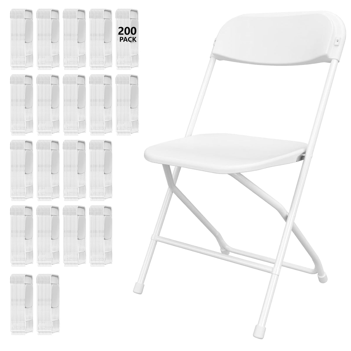 10 Pack White Folding Chairs for School Events Wedding Party Picnic