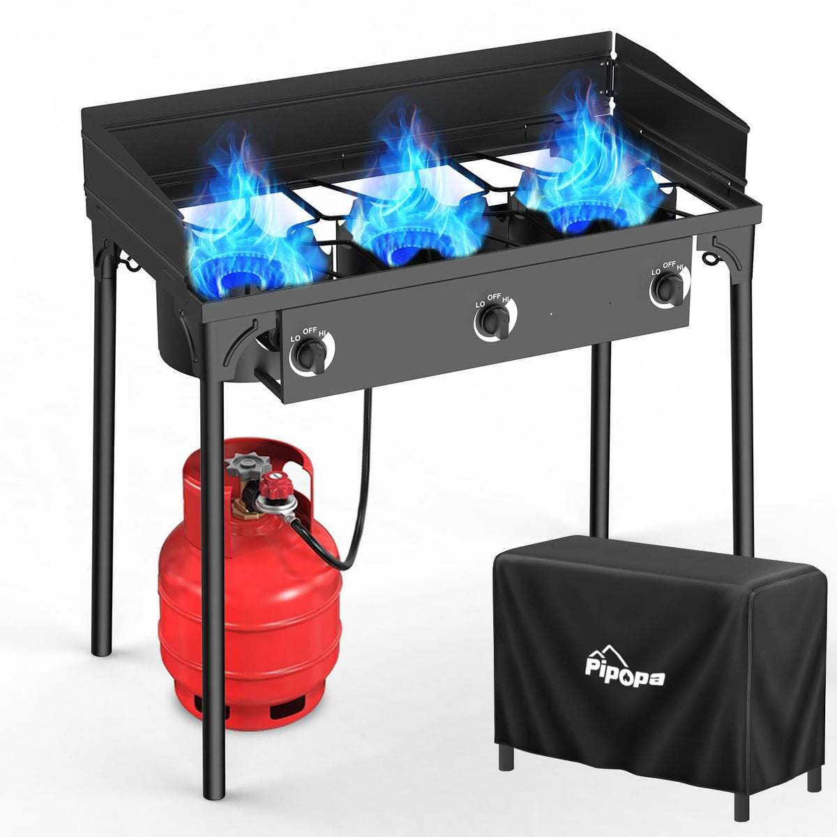 2 Burner Propane Camp Stove | 150,000 BTU | High Pressure Gas Burners