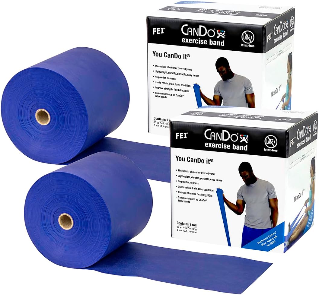CanDo Twin-Pak Latex-Free Exercise Band, Tan, 100 Yard