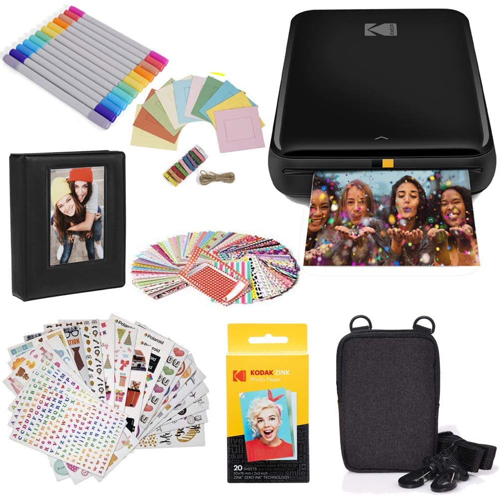 Kodak Step Instant Color Photo Printer with Bluetooth/NFC, ZINK Technology & Kodak App for iOS & Android (Pink) Starter Bundle