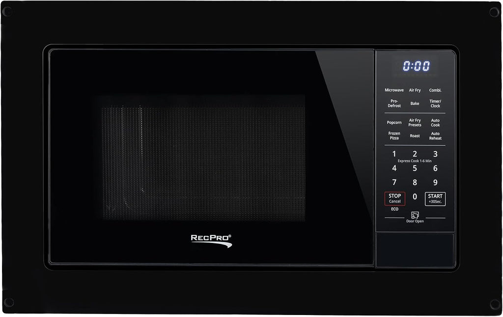 RecPro RV Air Fry Microwave 1.0 Cu Ft, 900W Black