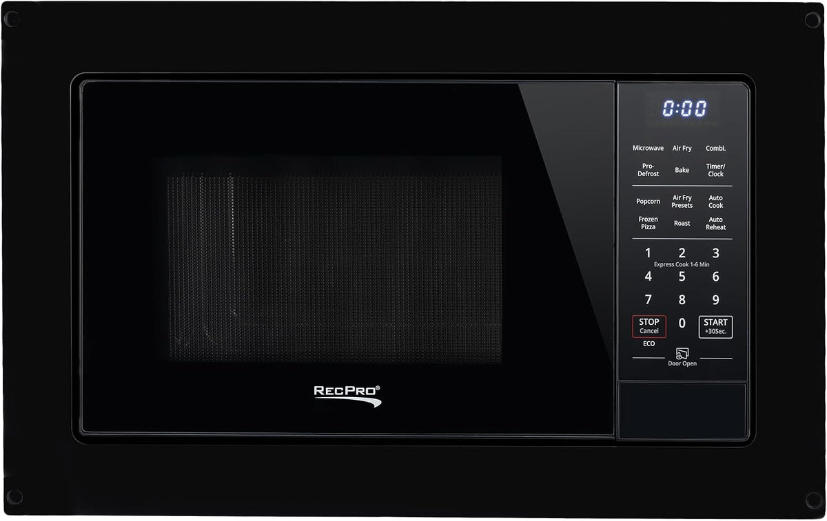 RecPro RV Air Fry Microwave 1.0 Cu Ft, 900W Black