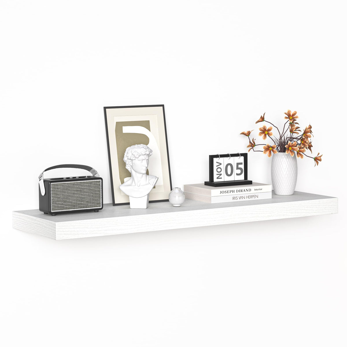 Fun Memories Floating Shelves - 2 Pack 12 Inch Rustic Wooden Wall Shelves - Extra Deeper & Thicker Wall Mounted Storage Shelf for Living Room, Kitchen, Farmhouse - 36" W x 12" D x 1.8" H - Brown