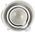 Stoneware Pottery Batter Bowls, 3-Piece Set, Classic All-White Glaze
