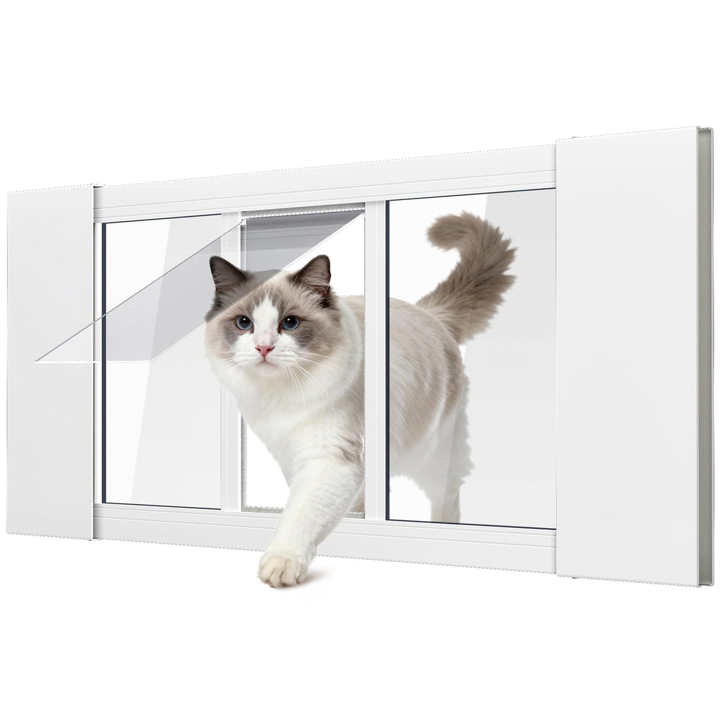MOPHOTO Cat Door for Window, 34.65"-46.46" Width, 12.2" Height