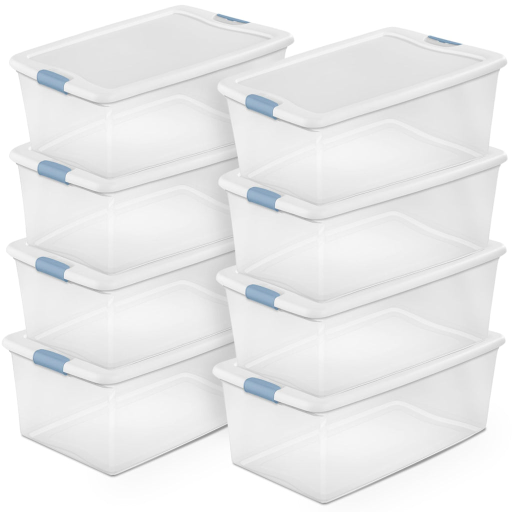 Sterilite Latching Box with Lids for Home and Office, 32 Quart, 6-Pack