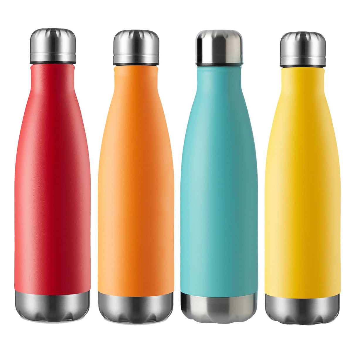 MEWAY 17oz Sport Water Bottle Vacuum Insulated Stainless Steel Sport Water Bottle Leak-Proof Double Wall Cola Shape Water Bottle,Keep Drinks Hot & Cold (colorful，12 Pack)