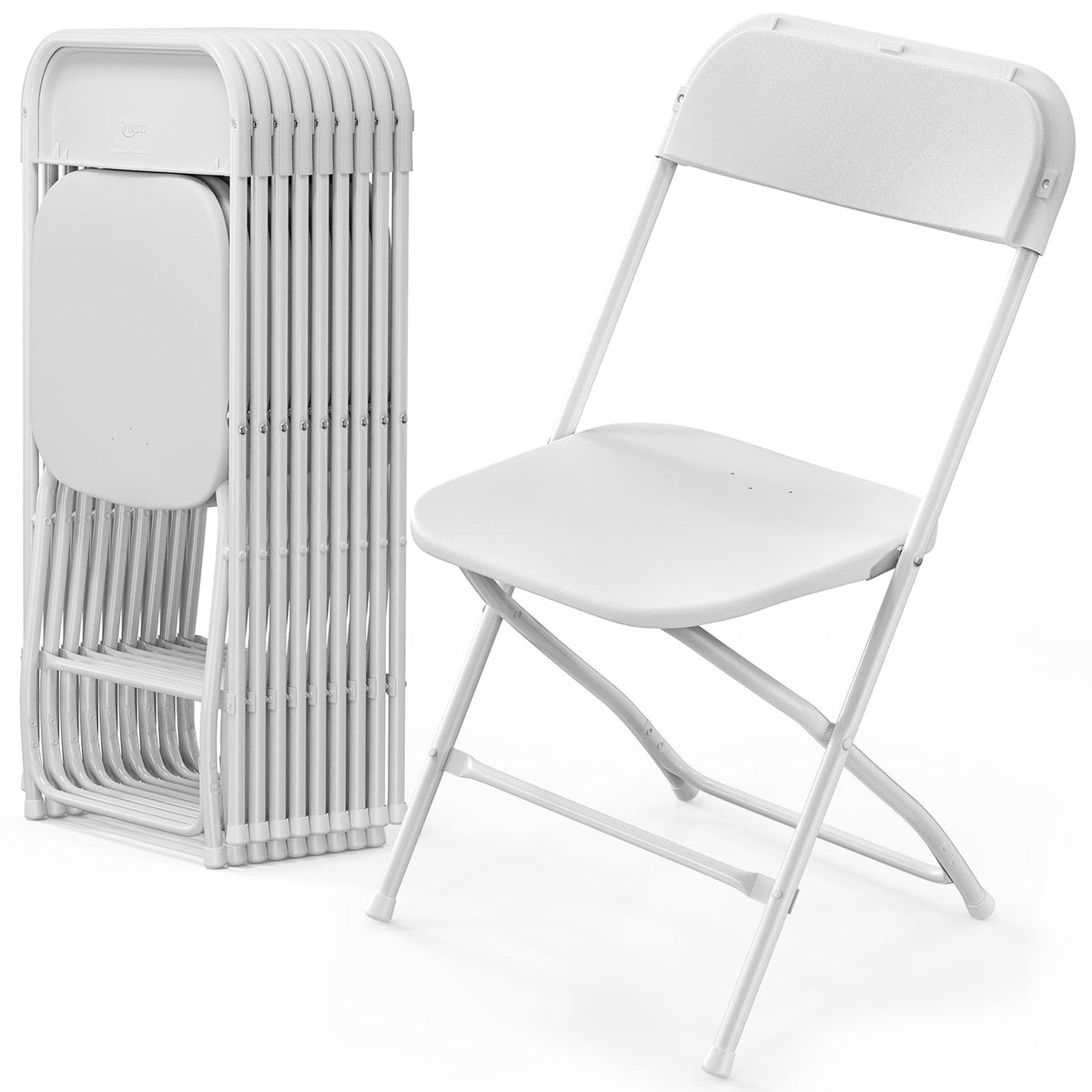 VINGLI 40 Pack Black Plastic Folding Chair, Indoor Outdoor Portable Stackable Commercial Seat with Steel Frame 350lb. Capacity for Events Office Wedding Party Picnic Kitchen Dining