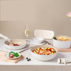 Pots and Pans Set Non Stick Detachable Handle Cookware, Ceramic Kitchen Cookware Sets, Removable Handle Pots and Pans 6 Piece, RV Cookware