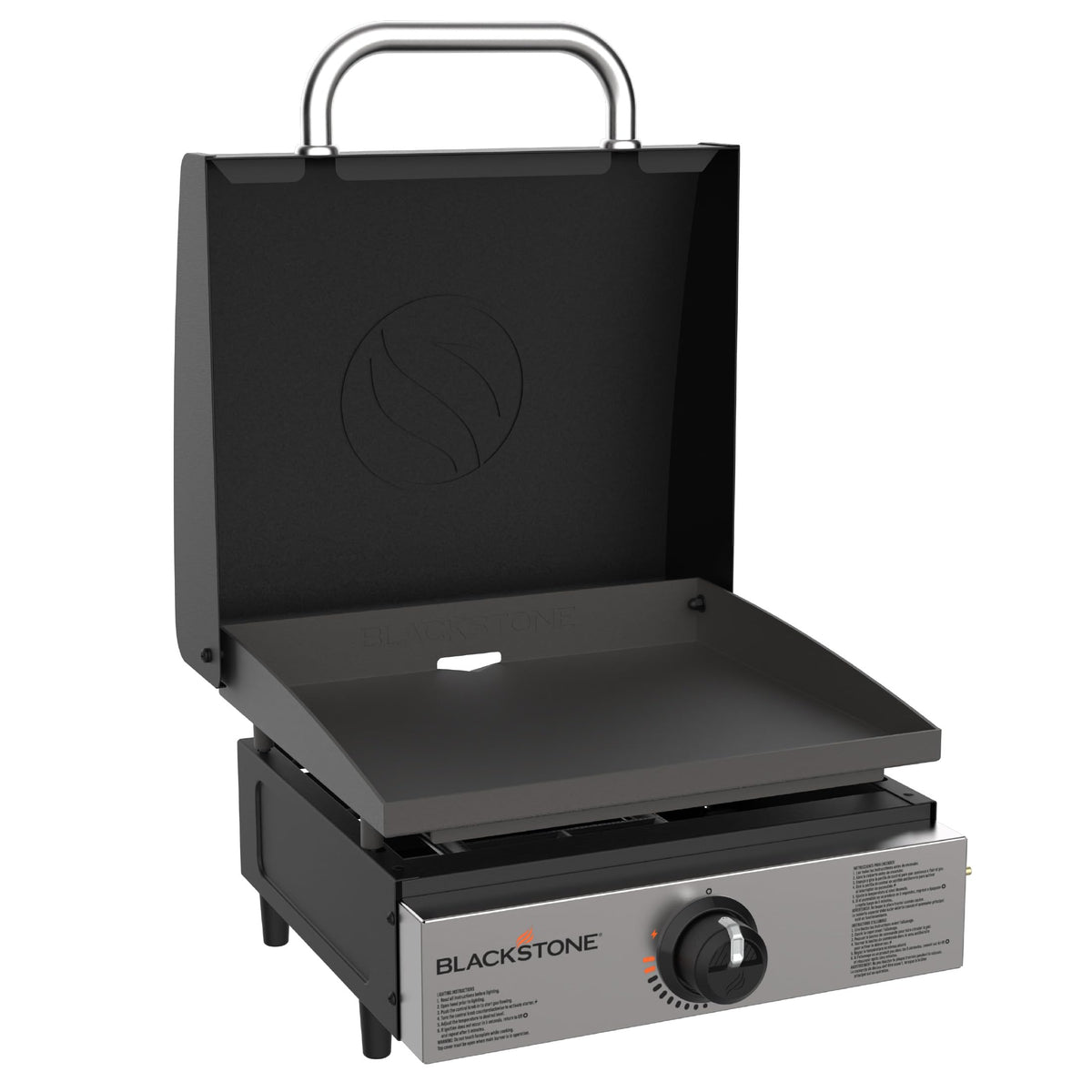 Blackstone 2142 Original 17” Tabletop Griddle with Low-Maintenance Stainless Steel Front Plate, Powder Coated Steel, Black