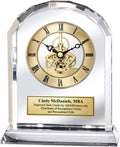 Diamond Cut Marquee Crystal Engrave Gear Clock Employee Service Gift