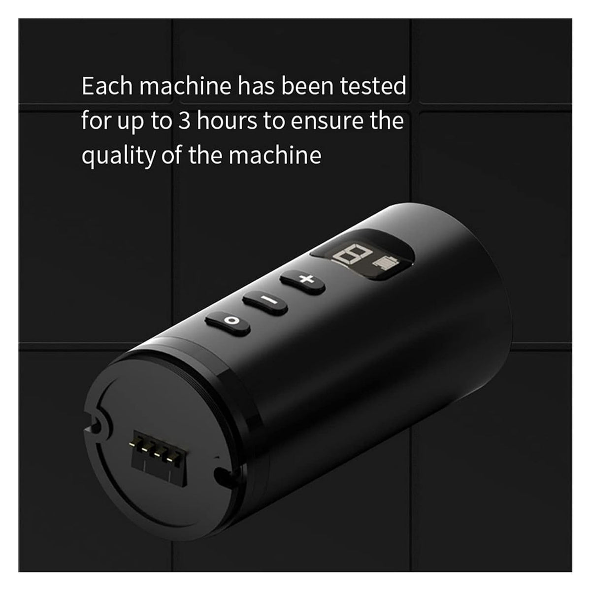 Wireless Rotary Tattoo Pen 1800mAh 3 Lithium Battery Rechargeable Tattoo Machine(Black with Silver)