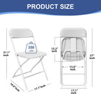 10 Pack White Folding Chairs for School Events Wedding Party Picnic