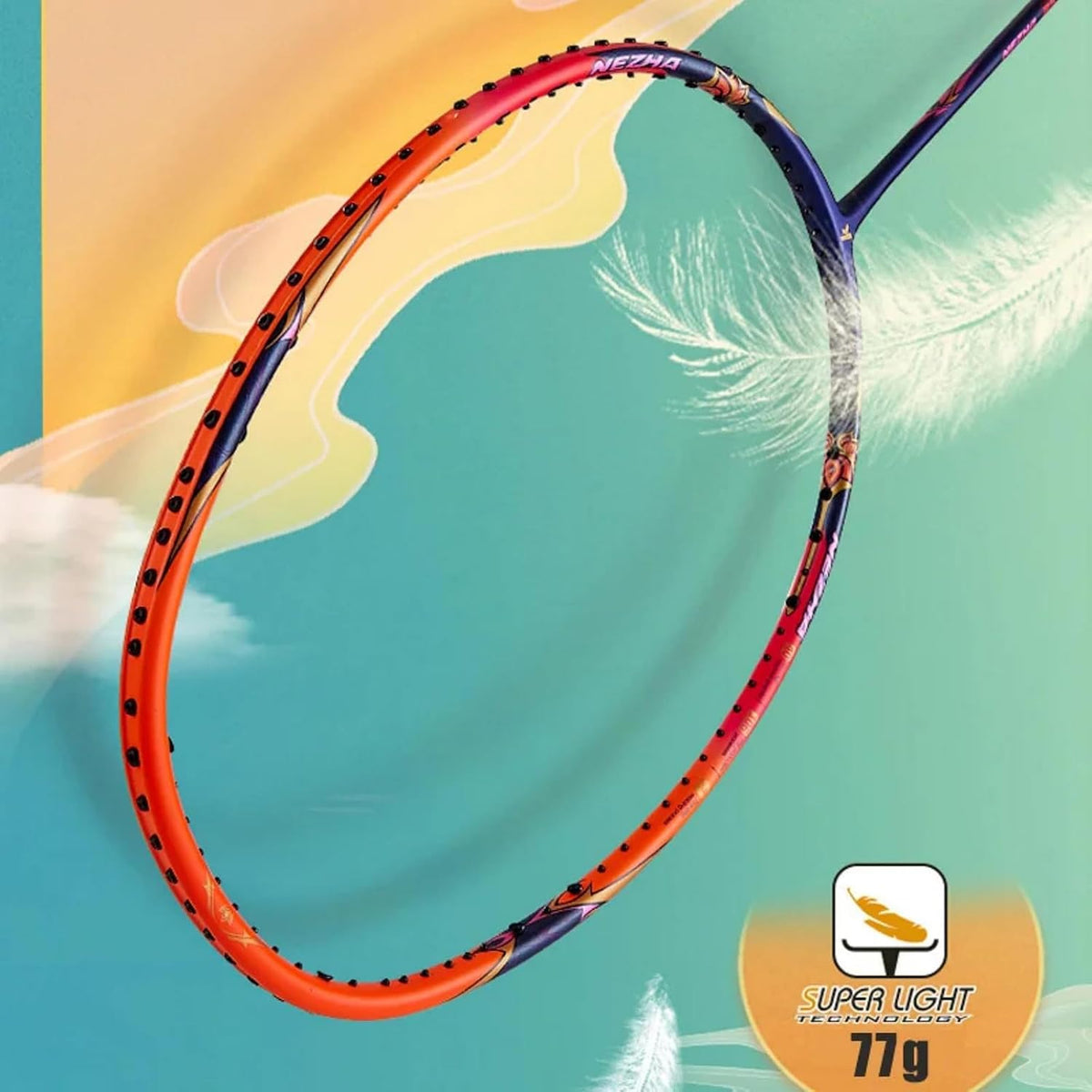 Kawasaki Professional Badminton Racket 35lbs High Tension 5U Ultra-Light 40T High Modulus Graphite Attack Type Lightweight Racket NEZHA 35