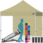 Eurmax USA 10x10ft Pop Up Canopy,Commercial Instant Tent for Outdoor Events,Patented No-Tip Rolling Storage Bag with 4 Sandbags,UV & Water Resistant,Heavy Duty Portable Shelter Gazebo,White