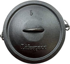 Lifespace No. 1 Cast Iron Flat Bottom African Potjie Cooking Pot/Cauldron - 5 Quart