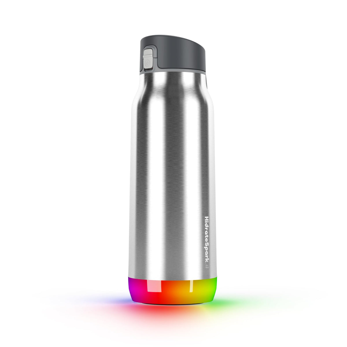 Hidrate Spark PRO Smart Water Bottle - Tracks Water Intake & Glows to Remind You to Stay Hydrated, Chug & Straw lid, 32oz, Brushed