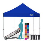 Eurmax USA 10x10ft Pop Up Canopy,Commercial Instant Tent for Outdoor Events,Patented No-Tip Rolling Storage Bag with 4 Sandbags,UV & Water Resistant,Heavy Duty Portable Shelter Gazebo,White