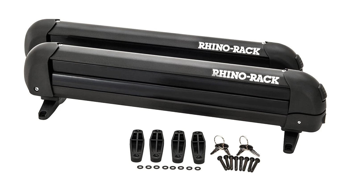 Rhino-Rack Carrier for Skis, Snowboards, Fishing Rods, Paddles, Skateboards, Water Skis, Wakeboard & More, Universal Mounting, Easy to Use, Locking, Lightweight & Heavy Duty, Suitable for All Vehicles
