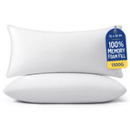 AM AEROMAX 18x18 Memory Foam Throw Pillow Inserts, 4 Pack, Square, White
