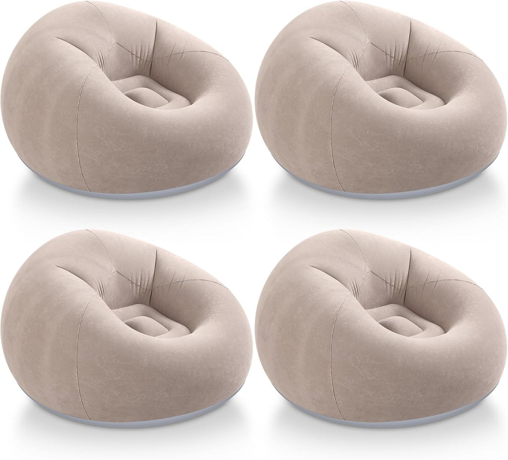 Realspring Inflatable Bean Bag Chairs,Coffee,4 Pcs