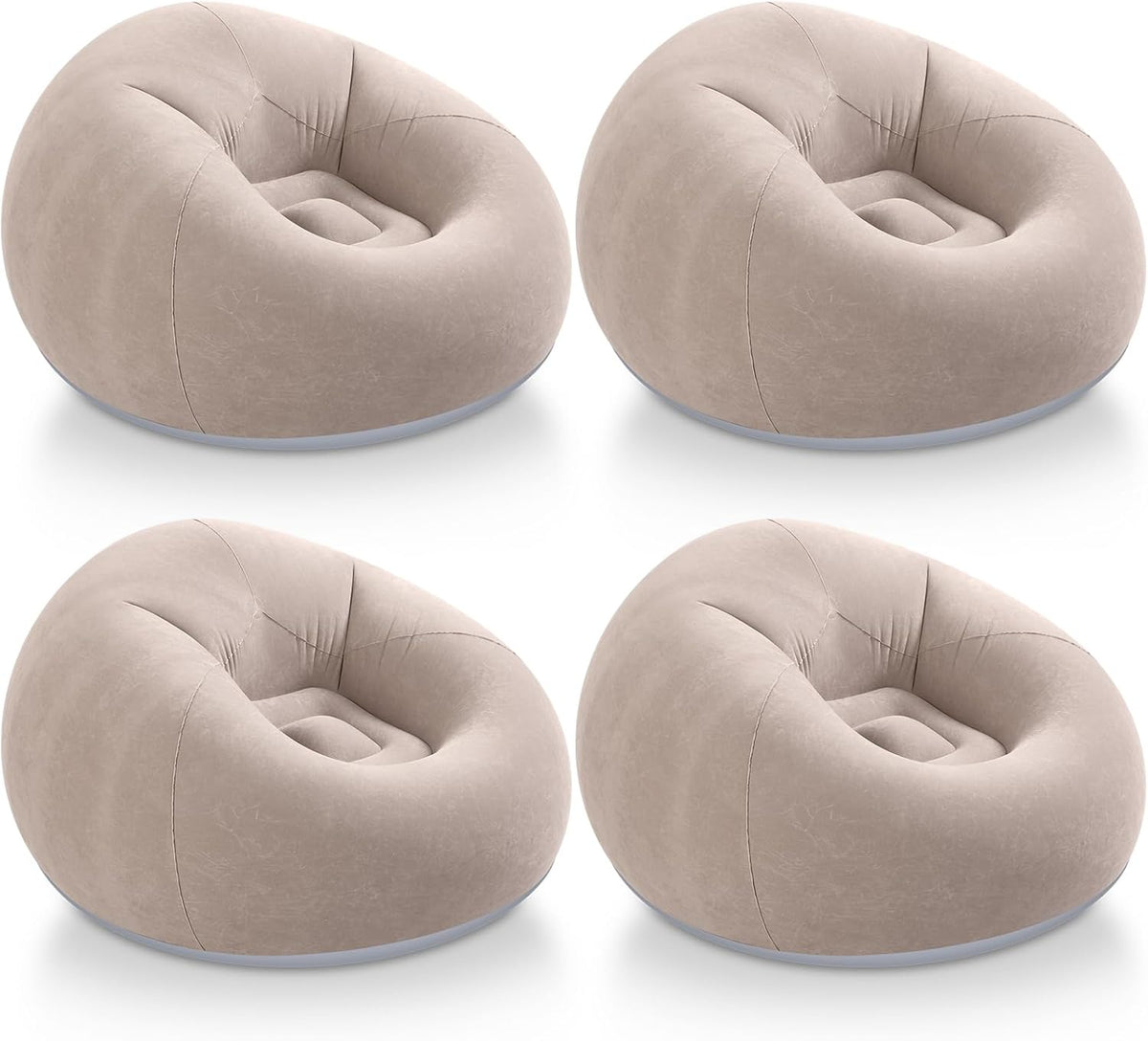 Realspring Inflatable Bean Bag Chairs,Coffee,4 Pcs