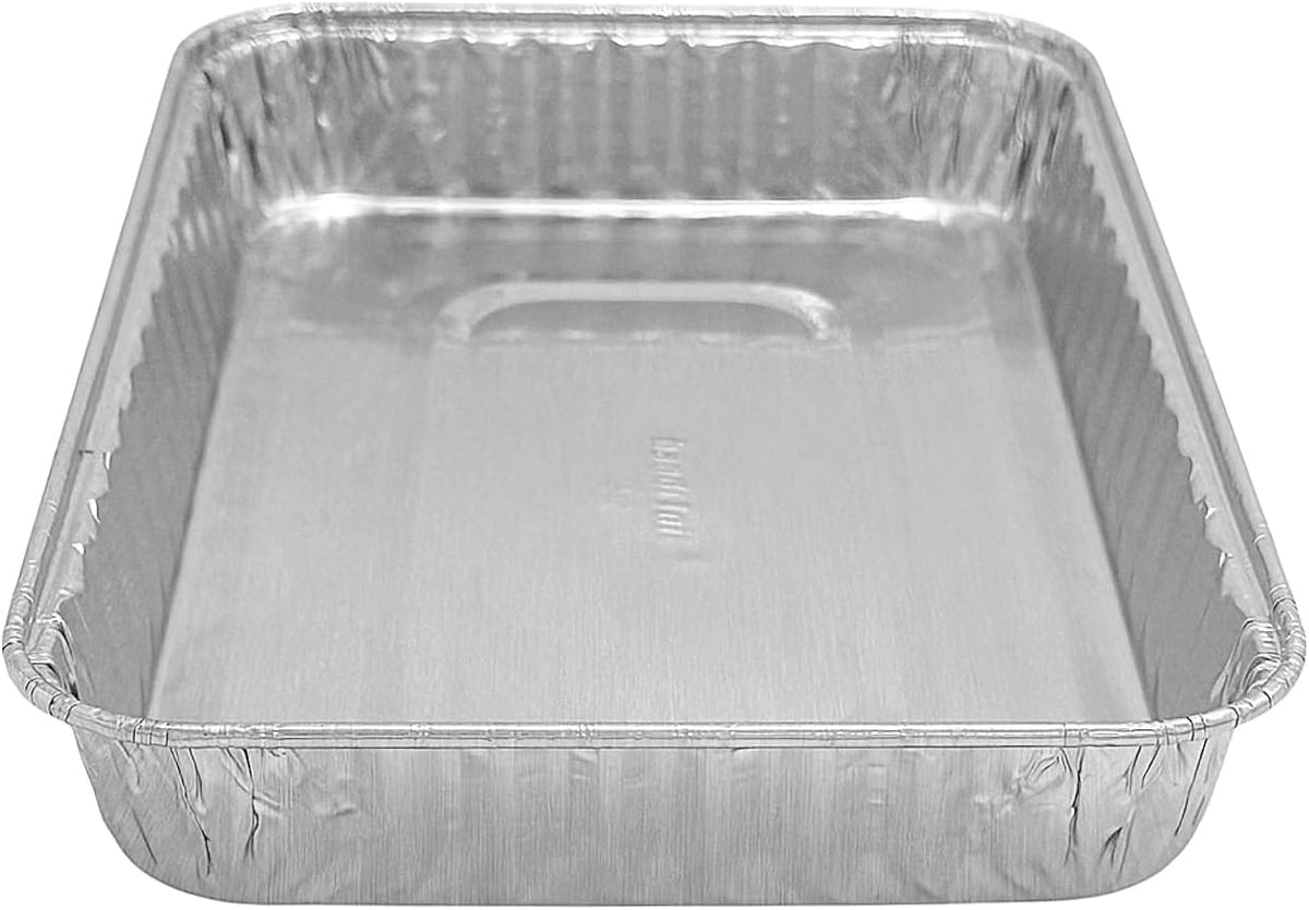 PACTOGO 9" x 6" x 1.25" Oblong Disposable Aluminum Foil Danish Cake Pans - Ideal Baking Tins for Sweets, Cakes, Cookies, Brownies (Pack of 100)