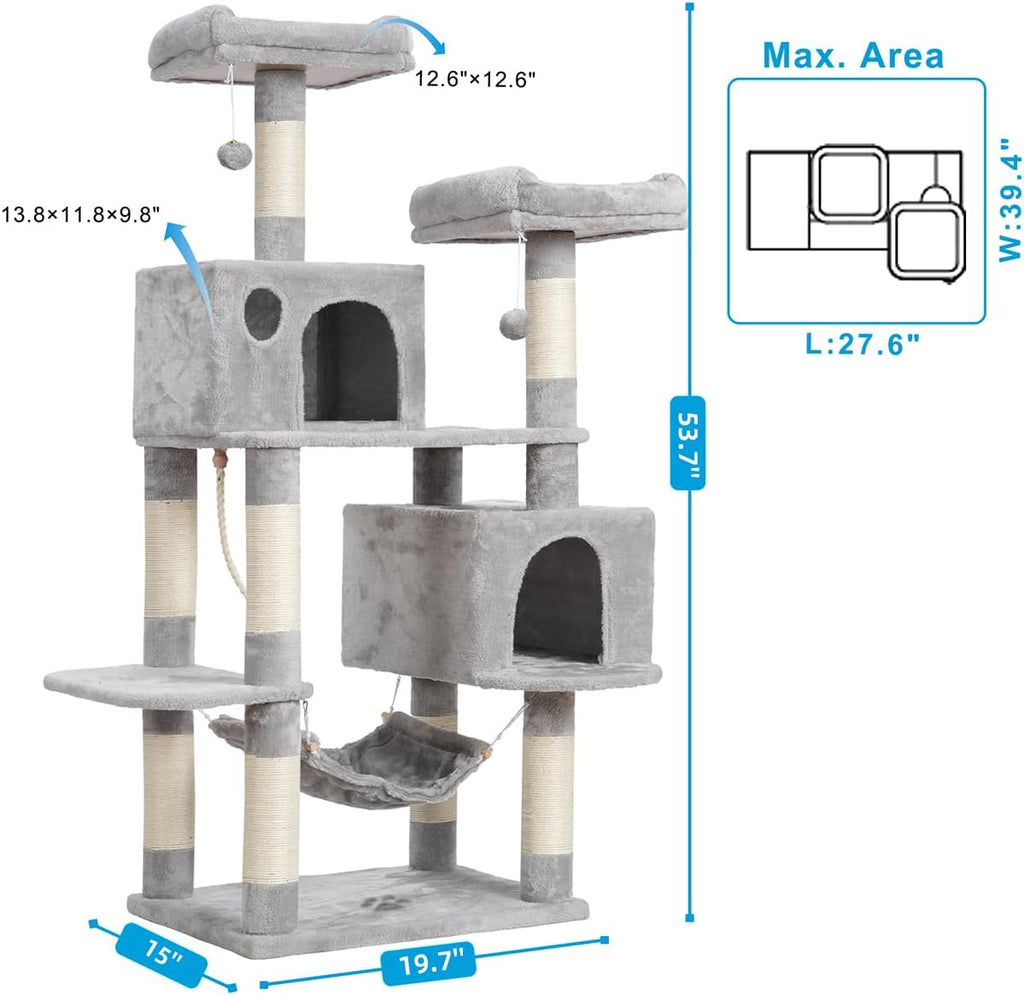 Hey-brother Cat Tree Tower with Sisal Scratching Posts, Big Condo, MPJ020W
