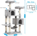 Hey-brother Cat Tree Tower with Sisal Scratching Posts, Big Condo, MPJ020W