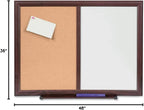 Lorell Dryerase/Bulletin Board Combo, 36"x48", Mahogany (LLR84171)