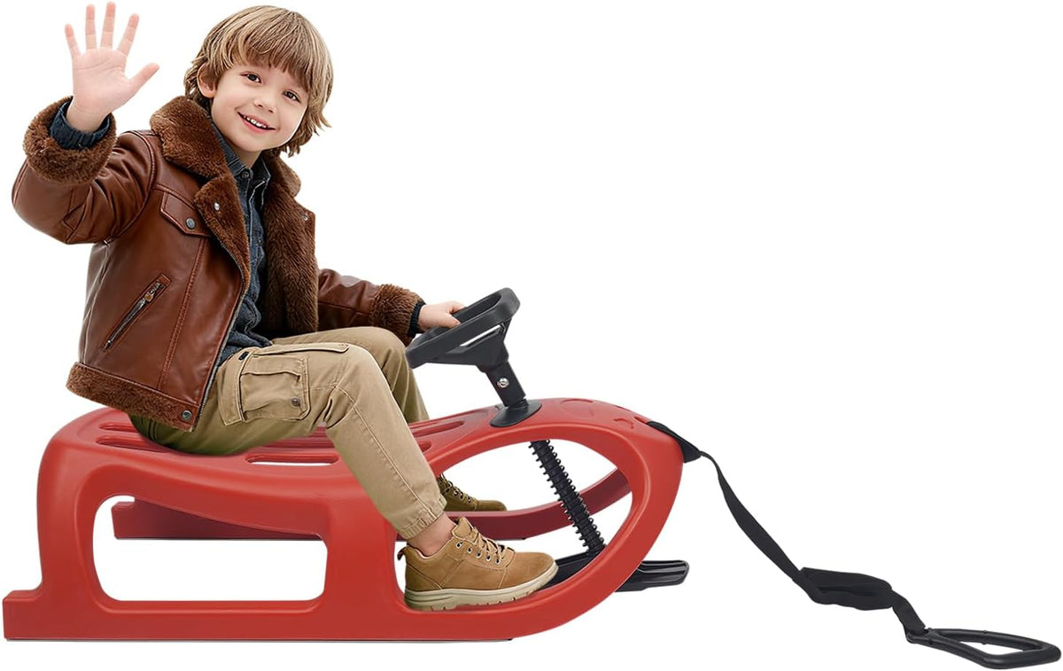 Saddle Style Snow Sled for Kids and Adults – Winter Outdoor Sliding Toy, Heavy Duty Plastic, Fun Sledding for Snowy Hills and Backyard
