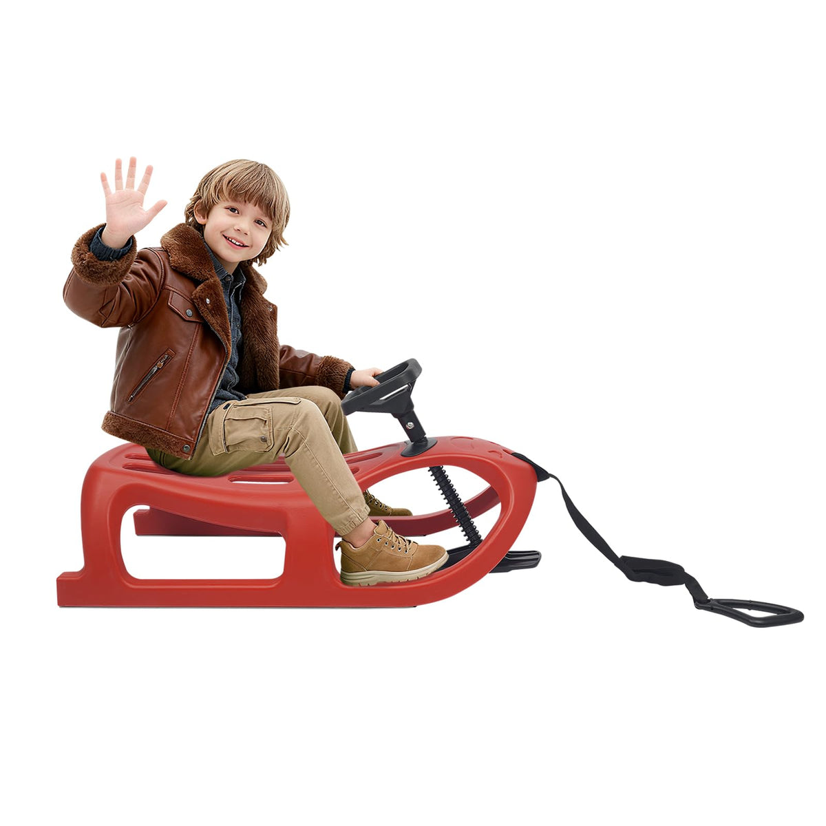 Saddle Style Snow Sled for Kids and Adults – Winter Outdoor Sliding Toy, Heavy Duty Plastic, Fun Sledding for Snowy Hills and Backyard