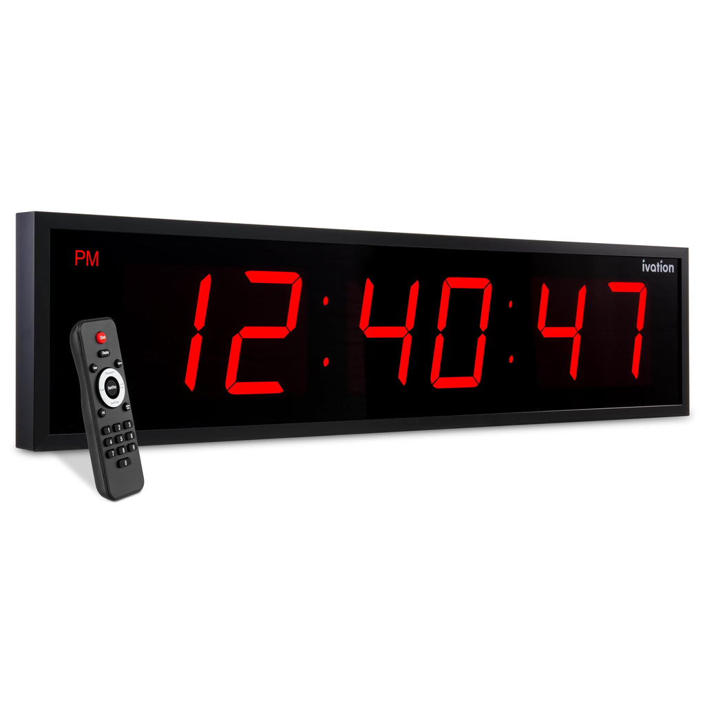 Ivation Oversized Digital Wall Clock with Large LED Display & Timer, 36"