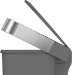 simplehuman 45 Liter / 12 Gallon Rectangular Kitchen Step Trash Can with Soft-Close Lid, Grey Plastic