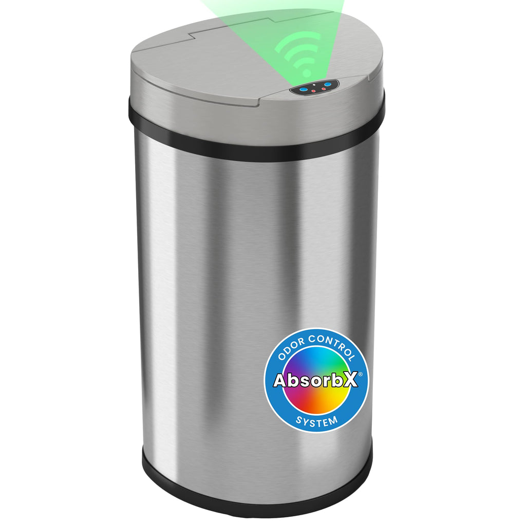 iTouchless 50L / 13 Gal. Dog-Proof Sensor Kitchen Trash Can | Odor Filter