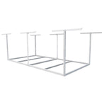 FLEXIMOUNTS 4x8 Overhead Garage Ceiling Storage Rack with 6 Hooks, Black