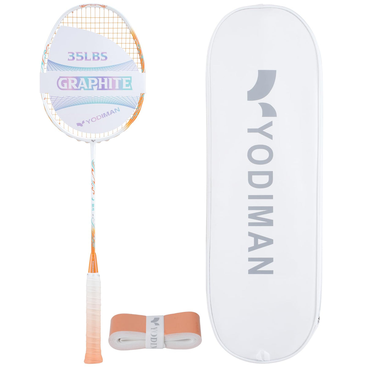 YODIMAN Badminton Racket Pro Ultra-Light Carbon Fiber Graphite M46X Professional Performance Badminton Racquet 4U 5U Head Heavy Frame Competition Grade with Overgrip