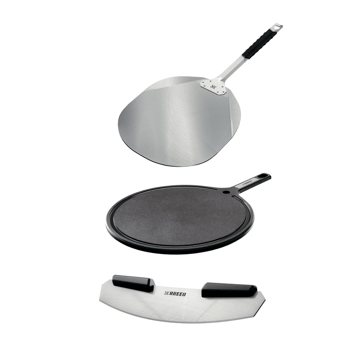 Breeo Pizza Oven Tools Set - Turning Peel, Cutter Rocker & Serving Board