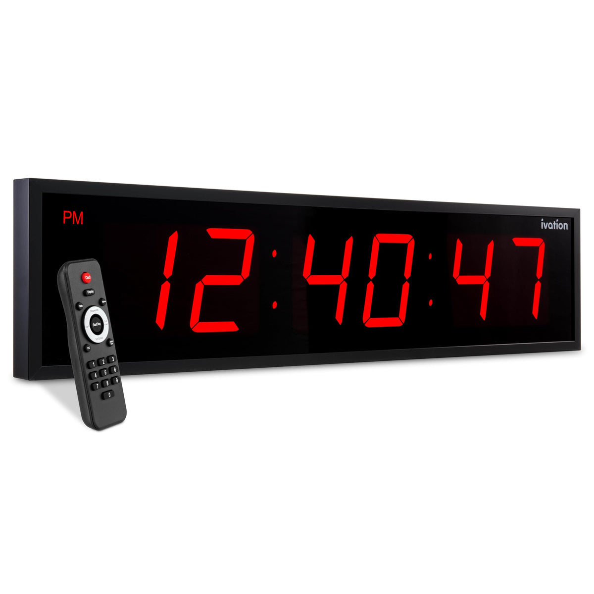 Ivation Oversized Digital Wall Clock with Large LED Display & Timer, 36"