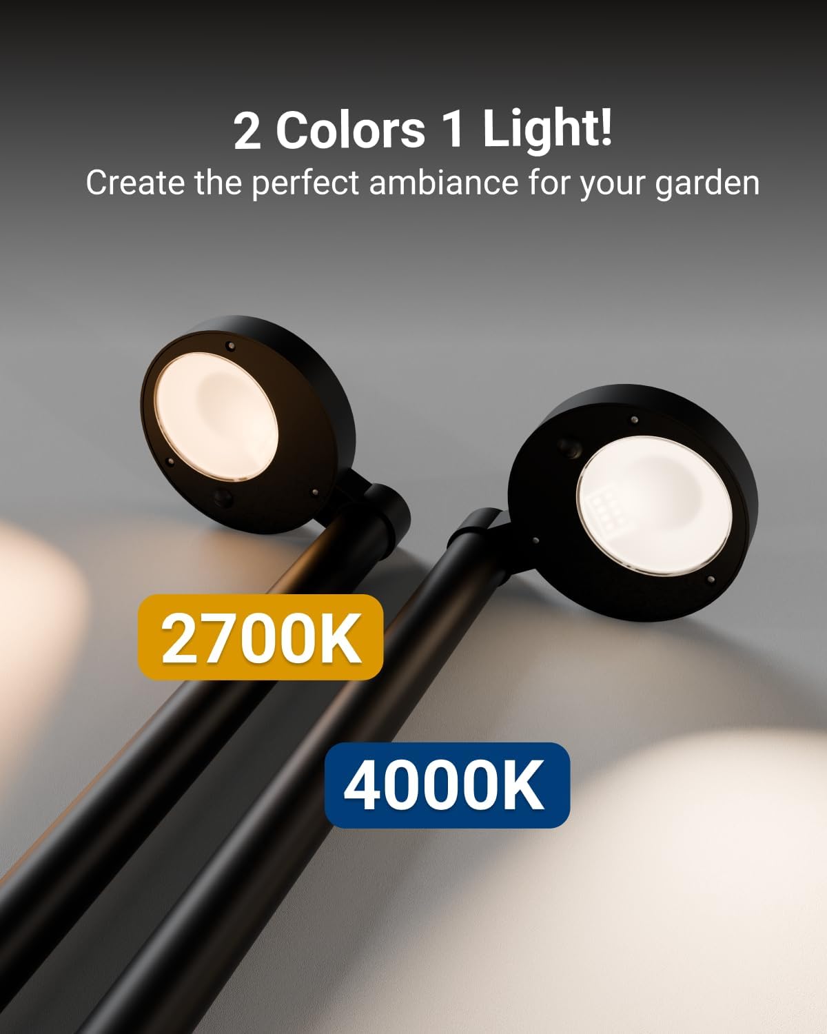 Sunco 12 Pack 2W LED Solar Pathway Walkway Backyard Garden Patio Residential Ambient Decorative Outdoor Light-MD4, 120 Lumens, Selectable CCT 2700K Soft White /4000K Cool White, Dimmable, 3.7V