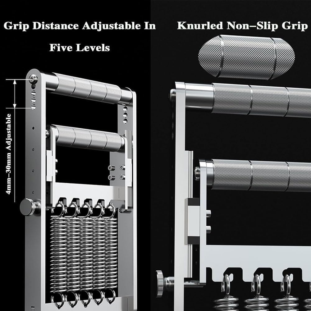 Strengthen Hand Grip Exerciser, Stainless Steel Hand Grip Strengthener, Maximum Load 330Lbs/150kg, 4mm-30mm Grip Distance Adjustable, for Wrist Forearm Finger Muscle Training