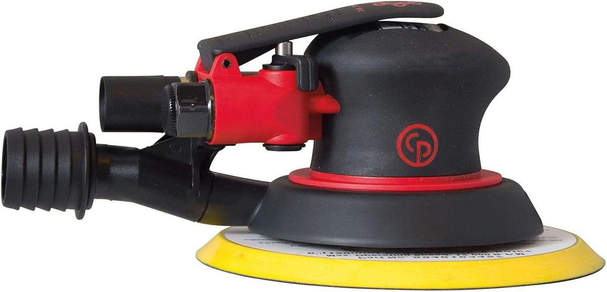 Chicago Pneumatic CP7255CVE - Air Random Orbital Sander Tool, Home Improvement, Woodworking Tools, Polisher, Sanding Tool, Hook & Loop, Central Vacuum, 6 Inch (150 mm), 0.28 HP / 210 W - 12000 RPM