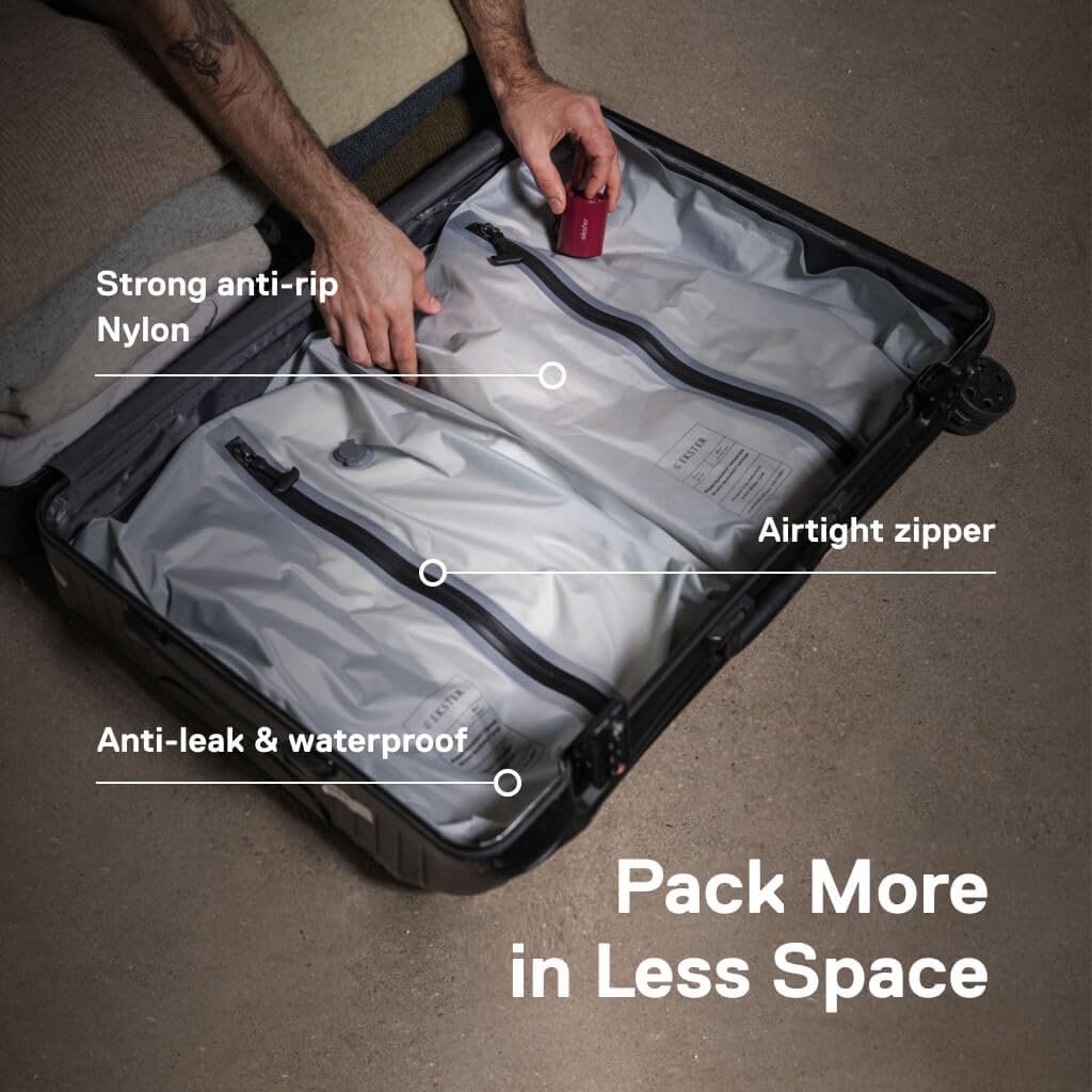 Ekster Travel Pack Vacuum Kit - Travel Vacuum Bags with Pump - 1 Pack