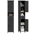 Homhedy 67" H Tall Bathroom Storage Cabinet with Barn Doors and Drawer